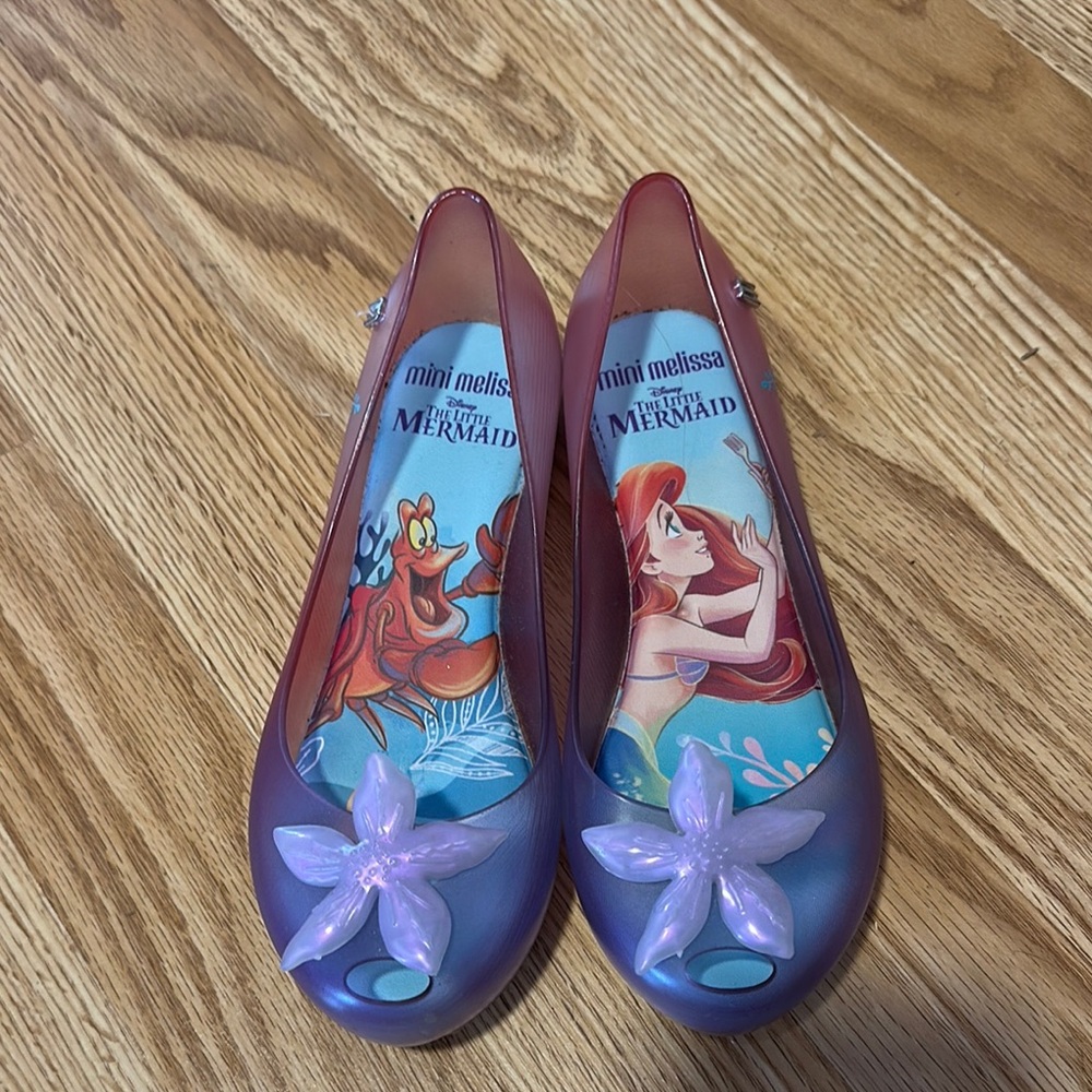 Mini Melissa Purple Flats with Whimsical Design